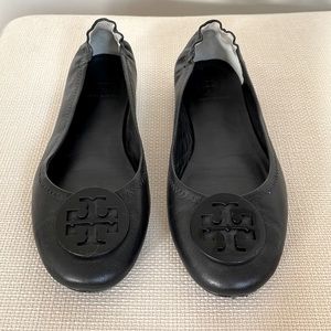 TORY BURCH MINNIE TRAVEL BALLET FLAT, LEATHER